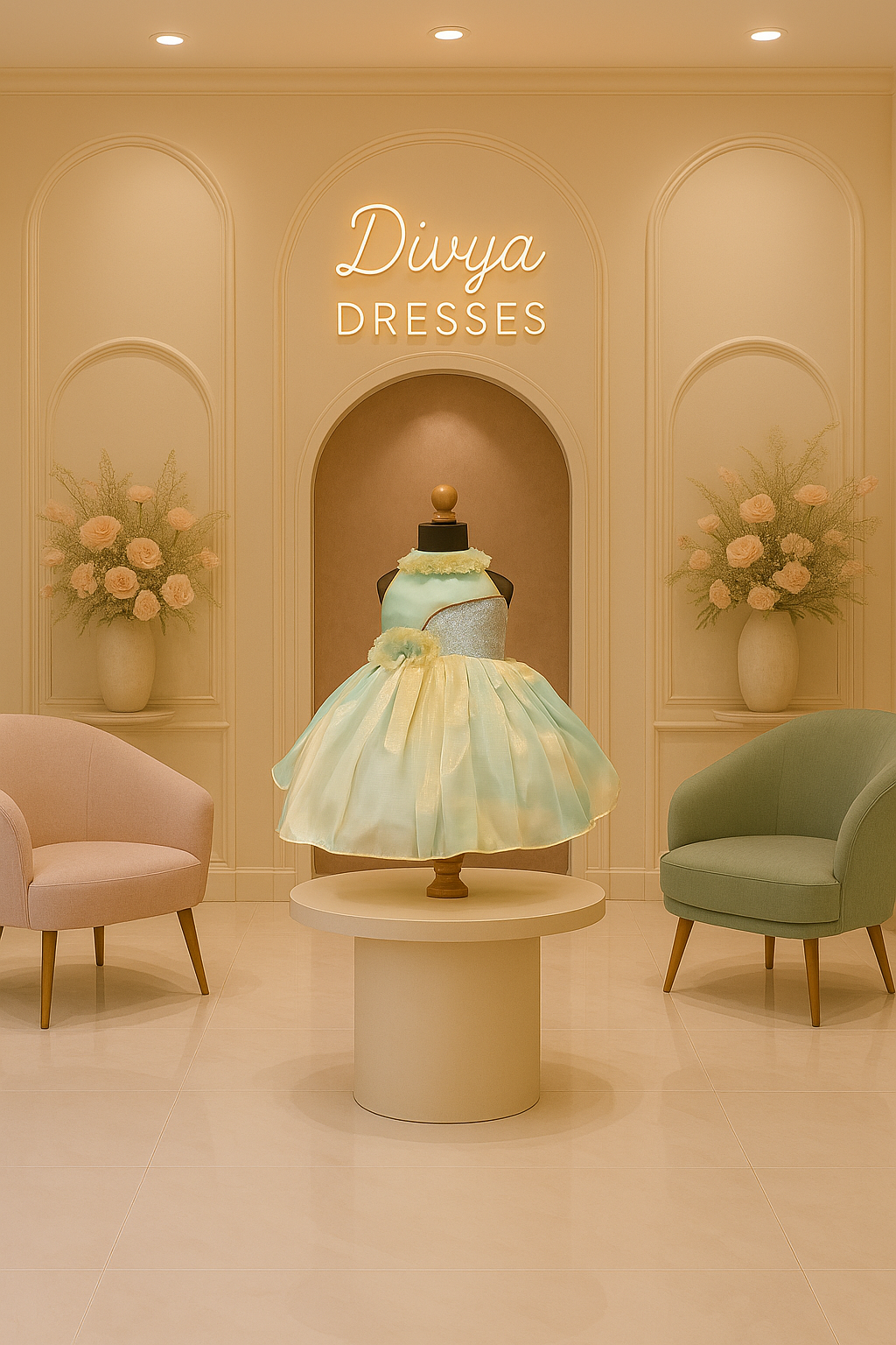 Girls Imported Partywear Dress – Style 1322 “Lemon Shine”